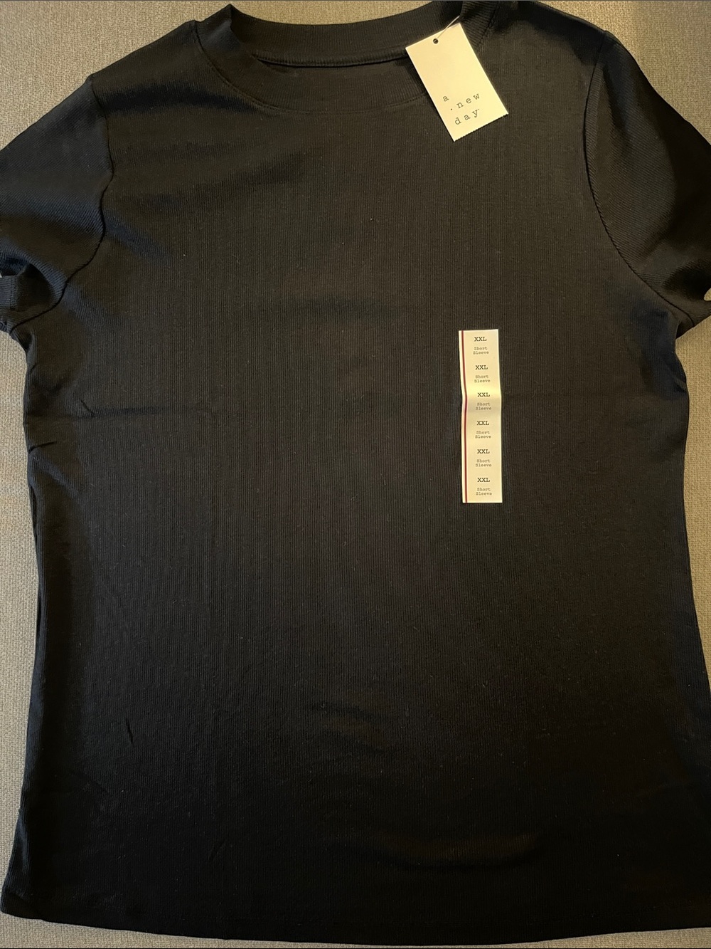 a new day Black Short Sleeve Crewneck Tee
